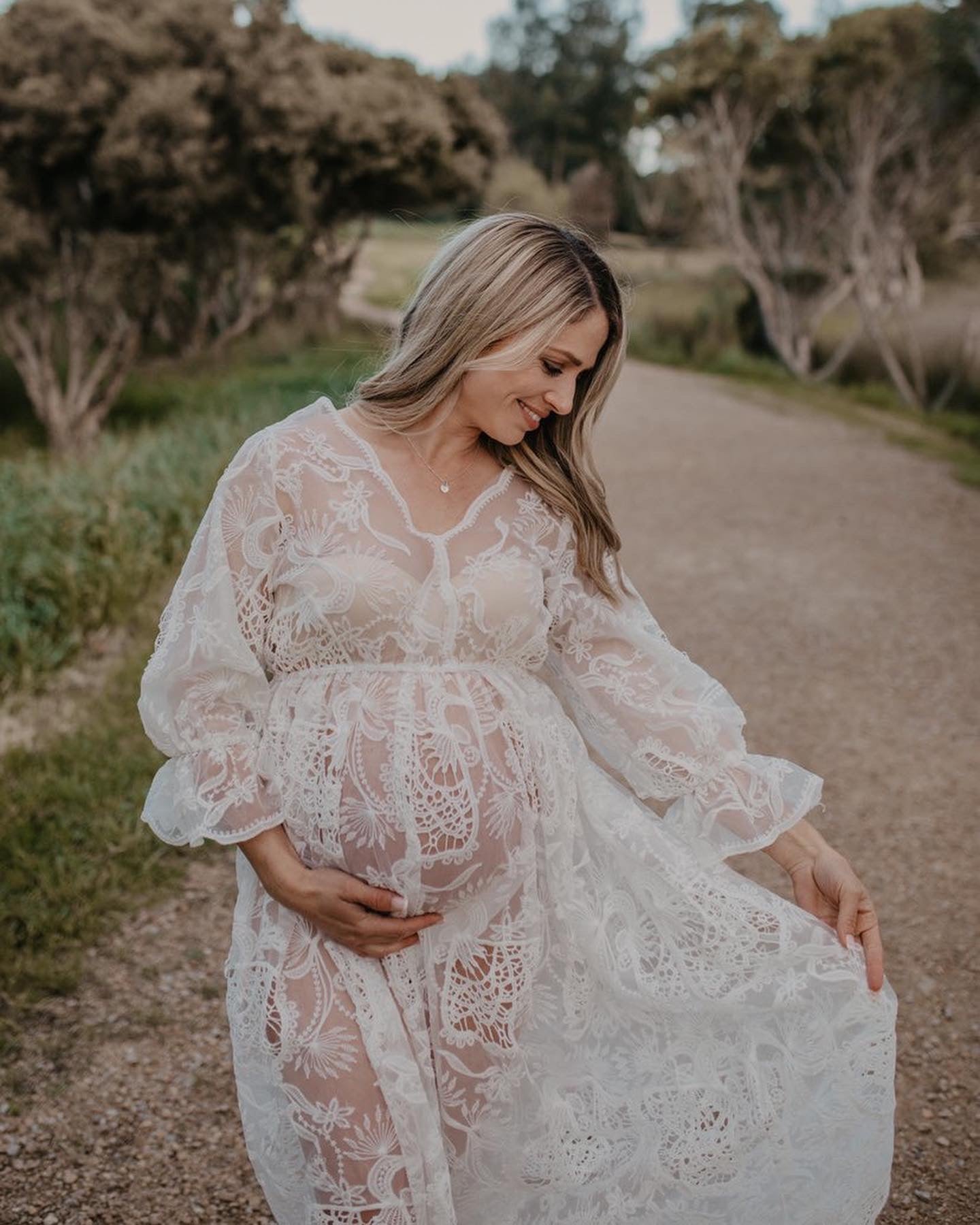 Daphne lace maxi gown