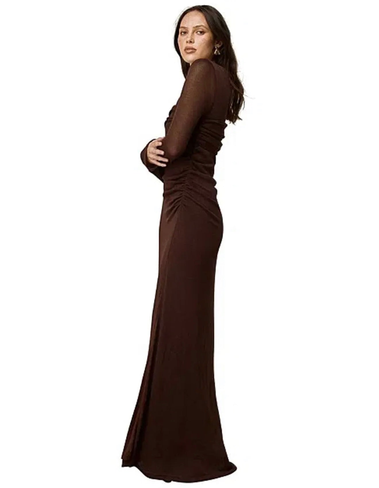 MON RENN OVERLAY SLEEVED MIDI